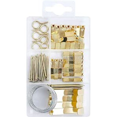 55 Picture Hanging Kit with Hooks, Nails, Sawtooth Hangers, Frame and Wire for Picture Hanging