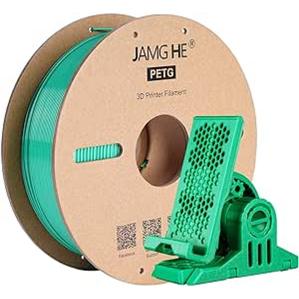 PETG kvēldiegs 3D printerim, JAMG HE 1,75 mm 1 kg Precizitāte +/- 0,02 mm PETG kvēldiega spole 3D drukāšanas uzpildei (1 kg, zaļa)