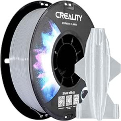 Creality CR-PETG 3D drukas kvēldiegs 1,75 mm, izcila izturība, augsta precizitāte, bez smaržas, netoksisks, mitruma izturīgs, 1 kg (2,2 mārciņas), spīdīgs PETG kvēldiegs 3D printeriem (pelēks)