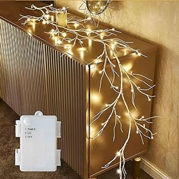 Hairui vītolu koka lampas ar taimeri 180 cm 48 LED zari ar LED apgaismojumu Fairy Lights koka akumulators darbojas Ziemassvētku mājas dekorēšanai