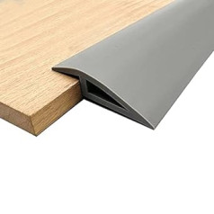 Self-Adhesive Cover Strip 1 m / 2 m / 3 m PVC Access Profile Self-Adhesive Height Less than 10 mm Floor and Carpet Laminate Transition Rail Strip (Grey (3 m x 1 cm)