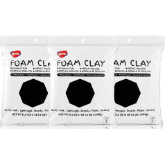 BOHS Black Foam Clay 3 Pack 1.5kg - Squeezable Soft Air Dry for School Projects Cosplay Fake Baking Slime Accessories