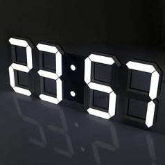 3D LED Digital Alarm Clock, Digital 3D LED Table Alarm Clock 24/12 Hour Display, LED Electronic Wall Clock with 3 Adjustable Brightness Levels for Home, Kitchen or Office