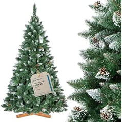 220cm Artificial Christmas tree PINE with cones & stand *PREMIUM* WHITE Christmas tree artificial