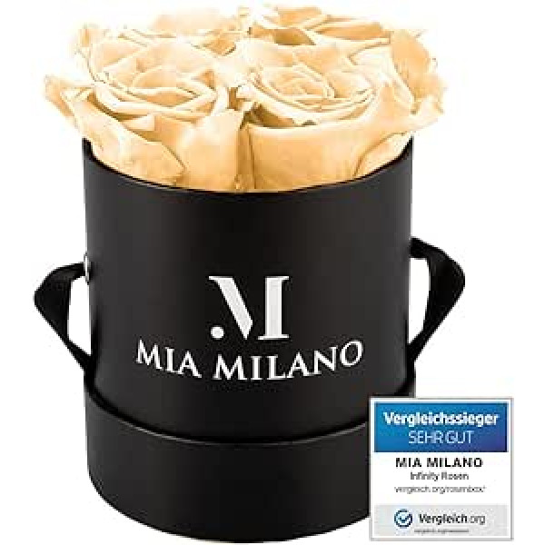 Mia Milano Infitnity Rozes in Box I Black Rose Kaste ar īstiem konservētiem ziediem I Dāvana sievietēm I Puķu kastes plaukts 3 gadi