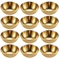 12 Pieces Sauce Bowls Stainless Steel Snack Dip Bowls Small Bowls Dip Bowl Set Dip Bowls Snack Bowls Spice Bowls Gold Sushi Plate Sauce Bowl for Tapas Dessert Ketchup 3.14 inch/8 cm