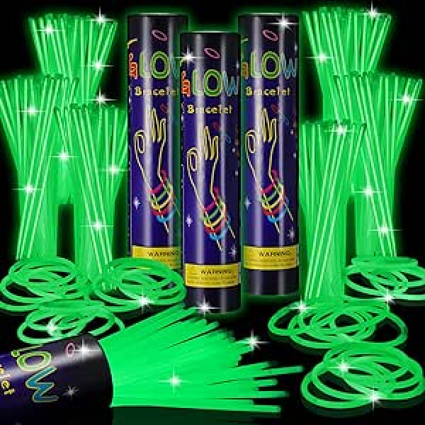 Hestya 300 gab. 20 cm Glow Sticks Ballīšu komplekts Neona Glow Sticks Glow Sticks Glow Sticks Rokassprādzes un ķēdes ar savienotāju bērniem Pieaugušie Mirdzoši tumsā Smieklīgi ballīšu koncerti Dzimšanas diena