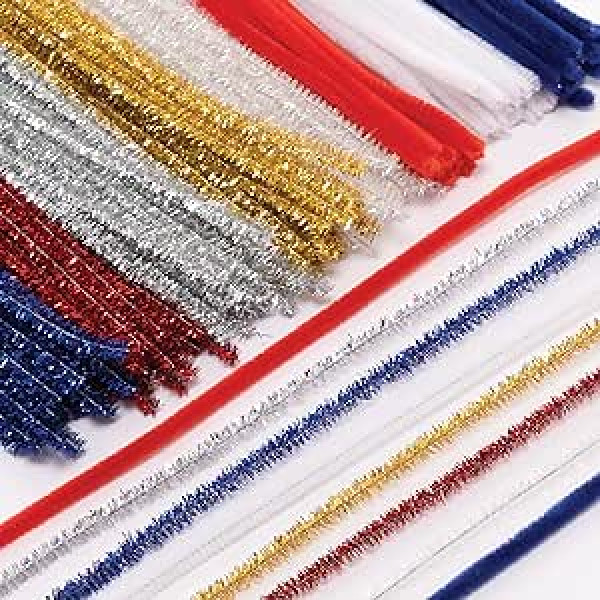 Baker Ross PJ106 Kings Coronation Pipe Cleaners - Red, White and Blue (Pack of 160)