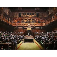 Banksy Devolved Parliament Graffiti Brexit glezna Premium sienas mākslas kanvas druka 18 x 24 collu Gem Lde Wand