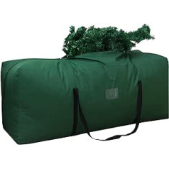 Īpaši liela Ziemassvētku eglīšu soma 135 x 40 x 50 cm, 600D Oksfordas Ziemassvētku eglīšu uzglabāšanas soma, zaļa, ūdensizturīga, pārvietojama soma ar rokturiem, rāvējslēdzējs, Ziemassvētku eglītes soma līdz 270 cm kokiem