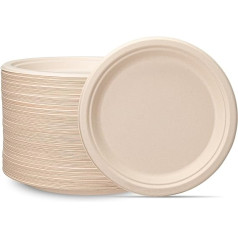100% Compostable Heavy Duty Disposable Paper Plates 9