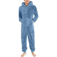 DondPO Full Body Suit Fluffy, Cozy Men's Fluffy Stitch Sleep Overalls Cozy Fleece Warm Flannel Winter Jumpsuit Pajamas Long Funny Cuddly One-Piece Costumes Pajamas
