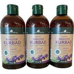 Herbamedicus Herbal Bath Lavender Set of 3 Bath Additives Foam Bath Spa with Essential Oils of Lavender Herbal Bath Herbamedicus 3 x 500 ml