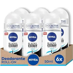 Nivea Black & White Invisible Fresh Roll-On 50 ml Iepakojumā 6 gab