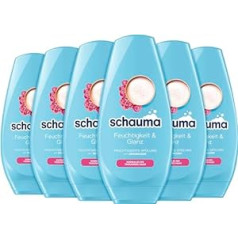 Schauma Schwarzkopf mitrinošs kondicionieris Moisture & Shine (6 x 250 ml), Matu kondicionieris padara matus spīdīgus, Kondicionieris ar rīsūdeni normāliem un sausiem matiem