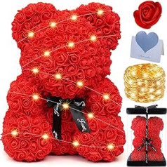 Frasheng Rose Bear Flower Bear with Gift Box, Birthday Gift for Women