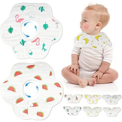 wiland Baby Bib, 360° grozāms, mīksts bērnu priekšauts, izturīgs pret traipiem un smakām, kakla mazuļu priekšautiņš zēniem un meitenēm, absorbējošs kokvilnas priekšautiņu komplekts (8 gab.)