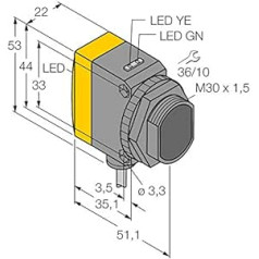 3011977-QS30AF600, Opto Sensor Reflexionslicchttaster