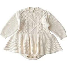 Sbyhbhyds Baby Strick Overall Baumwolle Outfit superweich Erstausstatung Babys Winter Langarm Strickpullover Strampler