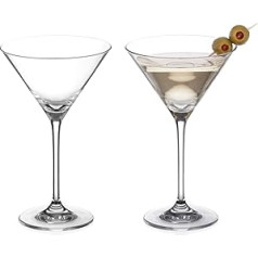 DIAMANTE Martini Prosecco kokteiļu glāzes, 2 komplekts, Auris kolekcija, bez dekorācijas, kristāls, dāvanu kastīte