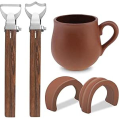 2 x Pottery Clay Sculpting Tools, Clay Cutter with Vase Handle, Scraper, Ceramic Scratching Tools, Pottery Clay Sculpting Tools, Craft Cup Maker, Tools for Tea Cup Making