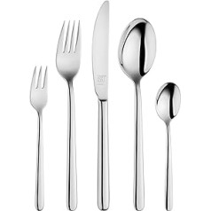 Zwilling 1000953 30 daļīgs galda piederumu komplekts 6 personām, 18/10 nerūsējošais tērauds/augstas kvalitātes asmeņu tērauds, pulēts, Ņūkāsla