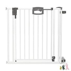 Geuther - kāpņu vārti Easylock 4793+, bērniem, suņiem un kaķiem, fiksācija bez urbšanas, iespīlēšanai, metāls, 84,5 - 92,5 cm, balts/sudrabs