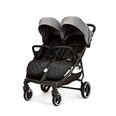 Ickle Bubba Venus Double Stroller (Space Grey with Black Handles)