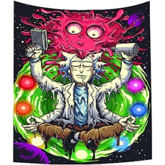 Psihedēlisks meditators gobelēns piekarināms pie sienas multfilmas burvestības Funny Trippy Tarot gobelēnu istaba Mājas dekors L 50 x 200 cm