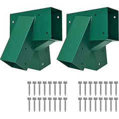 BeneLabel A-Frame 2 Swing Set Brackets, Heavy Duty Steel Swing Set Hardware with Mounting Hardware, DIY Swing Set End Bracket Swing Set Kit for 2 (4x4) Legs & 1 (4x6) Beams, Green