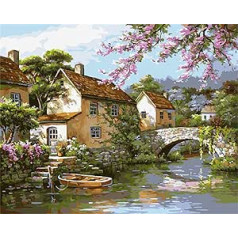 CaptainCrafts Paint by Numbers for Adults, Landscape 40 x 50 cm, DIY Oil Painting, Christmas Gifts, Oil Wall Art (B, Without Frame)