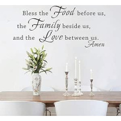 Moharwall Bless The Food Before Us Religion Jesus Quote Kitchen Wall Sticker Decal Art