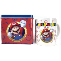 NINTENDO Unisex bērnu krūze + naudas kaste 129570 komplekts Cup Super Mario Bros naudas kastes, krāsains, daudzkrāsains, daudzkrāsains