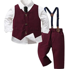 Beach Clothes Set for Baby Spring Toddler Boys Long Sleeve T Shirt Tops Vest Coat Pants 6M to 7Years Child Kids Gentleman Outfits