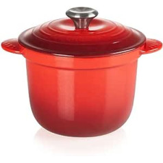 Le Creuset 41110180600460 Čuguna Cocotte katrs ar keramikas vāku 18 cm 2 litri ķiršu sarkans