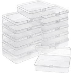 Belle Vous maza plastmasas caurspīdīga uzglabāšanas kaste ar vāku salokāmai (12. iepakojumā) - 11,2 x 8,3 x 2,8 cm mini plastmasas kastītes mazām krellēm, tabletēm, juvelierizstrādājumiem, skrūvju šķirošanas kaste, amatniecības piederumi