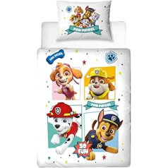 Paw Patrol gultas veļa segas pārvalks 100 x 135 cm 40 x 60 cm kokvilnas flaneļa flanela ziemas gultas veļa bērnu gultas veļa meitenēm un zēniem 1 spilvendrāna 40 x 60 cm + 1 segas pārvalks 100 x 135 cm