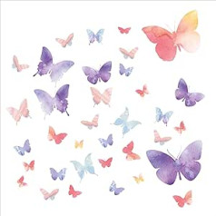 35 x Pastel Butterfly Window Stickers for Glass - Feather Window Stickers for Deterrent Birds - Double Sided Window Stickers