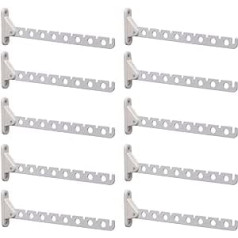 PRIOstahl 10 x Clothes Fan | Clothes Hooks / Coat Hooks / Hanging Straps / Hooks | Foldable - 310 mm (Pack of 10, White)