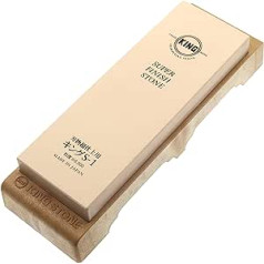 King Super Finish Japanese Sharpening Stone S-1 Grit #6000 with Holder for Sharpening Kitchen Knives