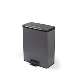 Curver Deco Bin Waste Paper Bin - 65 L - Rectangular - Cool Grey