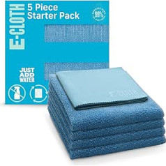 E-Cloth mikrošķiedras sākuma tīrīšanas komplekts - zils - 5 salvetes - 1 iepakojums