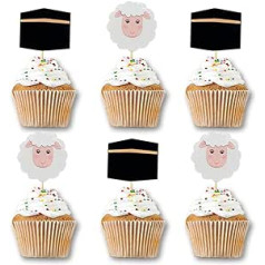 Pack of 48 Eid Al Adha Cupcake Toppers, Party Decorations, Islamic Muslim Party Supplies