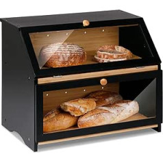 Leader Accessories Bamboo Bread Bin, Bread Box, Food-Safe Bread Storage Bin, Easy to Clean