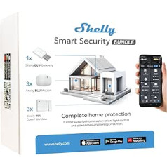 Shelly Smart drošības komplekts, viedā drošības pakotne, Bluetooth ierīces, mājas automatizācija, nav nepieciešams centrmezgls, ilgs akumulatora darbības laiks, pielāgotas trauksmes zonas