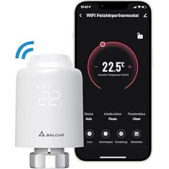 SALCAR viedais radiatora termostats WiFi TRV603 termostata apkure, kas ir saderīga ar Amazon Alexa un Google palīgu programmējamu apkures termostatu Tuya viedais radiators, nav nepieciešama vārteja