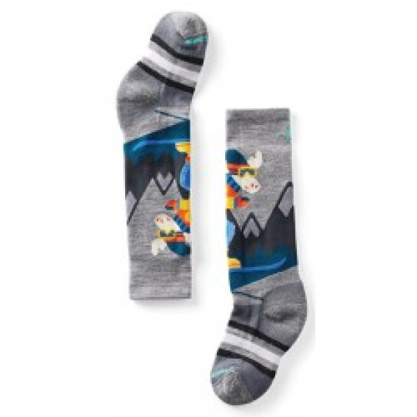 Zeķes Kids WINTERSPORT Full Cushion Mountain Moose Pattern OTC Socks M Light Grey