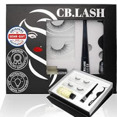 Lashes View CB Lash Luxury Collection 2 pāri augstākās kvalitātes magnētisko skropstu un ūdensizturīgs magnētiskais acu zīmulis ar tīrīšanas līdzekli un pinceti, dabisks izskats