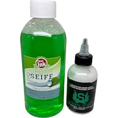 ‎Han-Sen Trafaretu materiālu ekstrakcijas šķidrums 125 ml dedukcijas krēms Trafarets / Sketch Transfer + 500 ml Clean Ink Green Soap, kombinētais piedāvājums no HAN-SEN GmbH