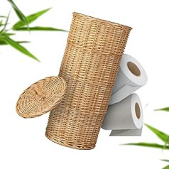 Industor® Willow Toilet Paper Storage - Toilet Paper Standing for 3 Rolls Toilet Paper with Lid - Bathroom Decoration Accessories